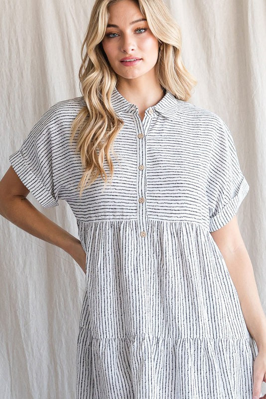 Black Multi Striped Dress1