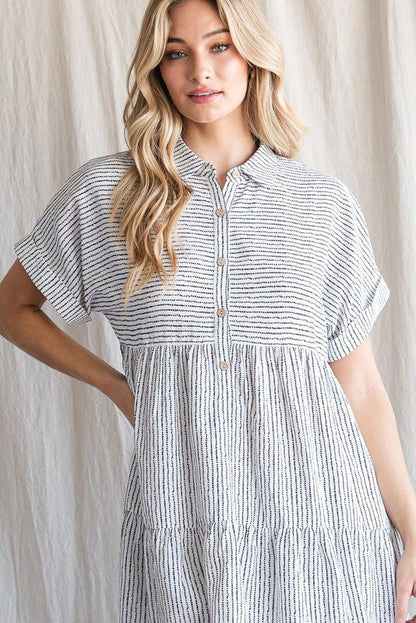 Black Multi Striped Dress1