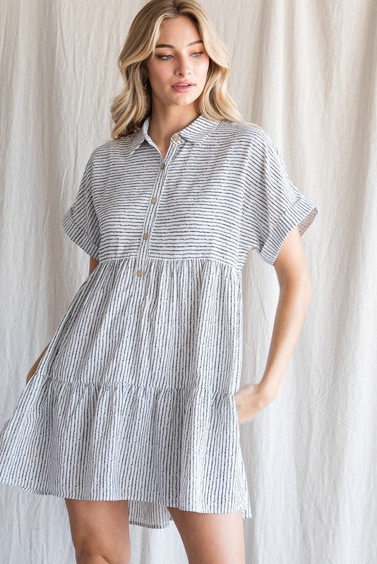 Black Multi Striped Dress1