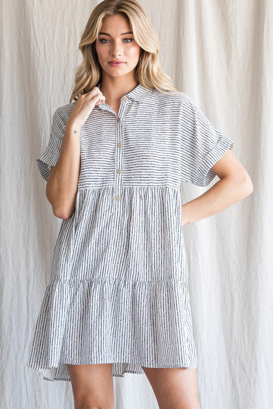 Black Multi Striped Dress1