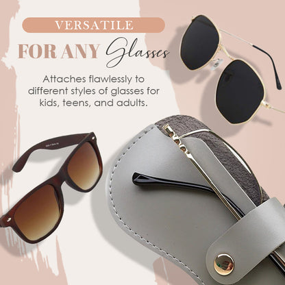 Portable Leather Glasses Snap Case