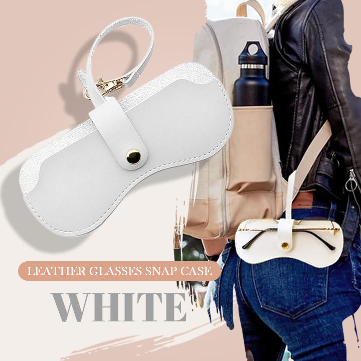 Portable Leather Glasses Snap Case